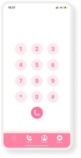 Smartphone screen with keypad and contacts for calls via Japan voice eSIM or SIM plan.