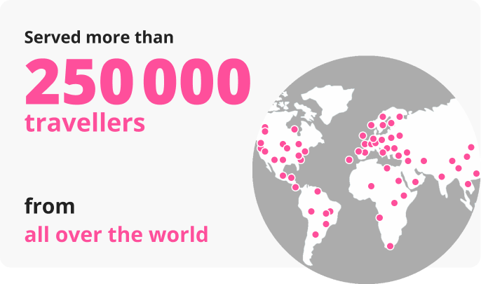Global map showing Sakura Mobile's service for international users with positive reviews.