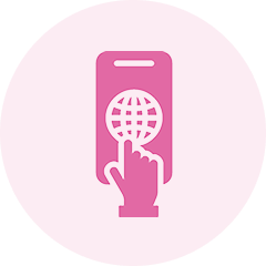 Hand tapping phone icon with internet symbol for activating Japan data-only SIM or eSIM.