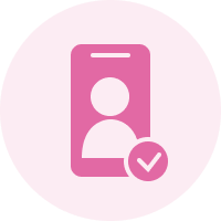 Online ID verification icon for Sakura Mobile registration of legal resident user in Japan.