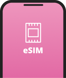 Smartphone displaying eSIM with 5G unlimited data options for tourists visiting Japan.